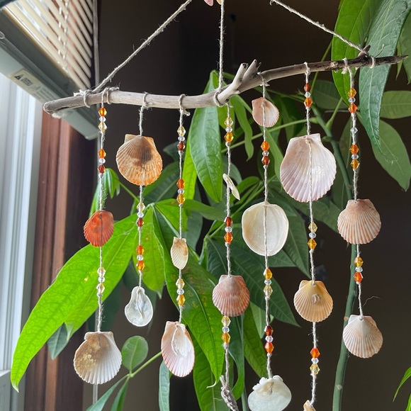 Handmade Orange Sun-Catcher With Seashells - Picture 2 of 2
